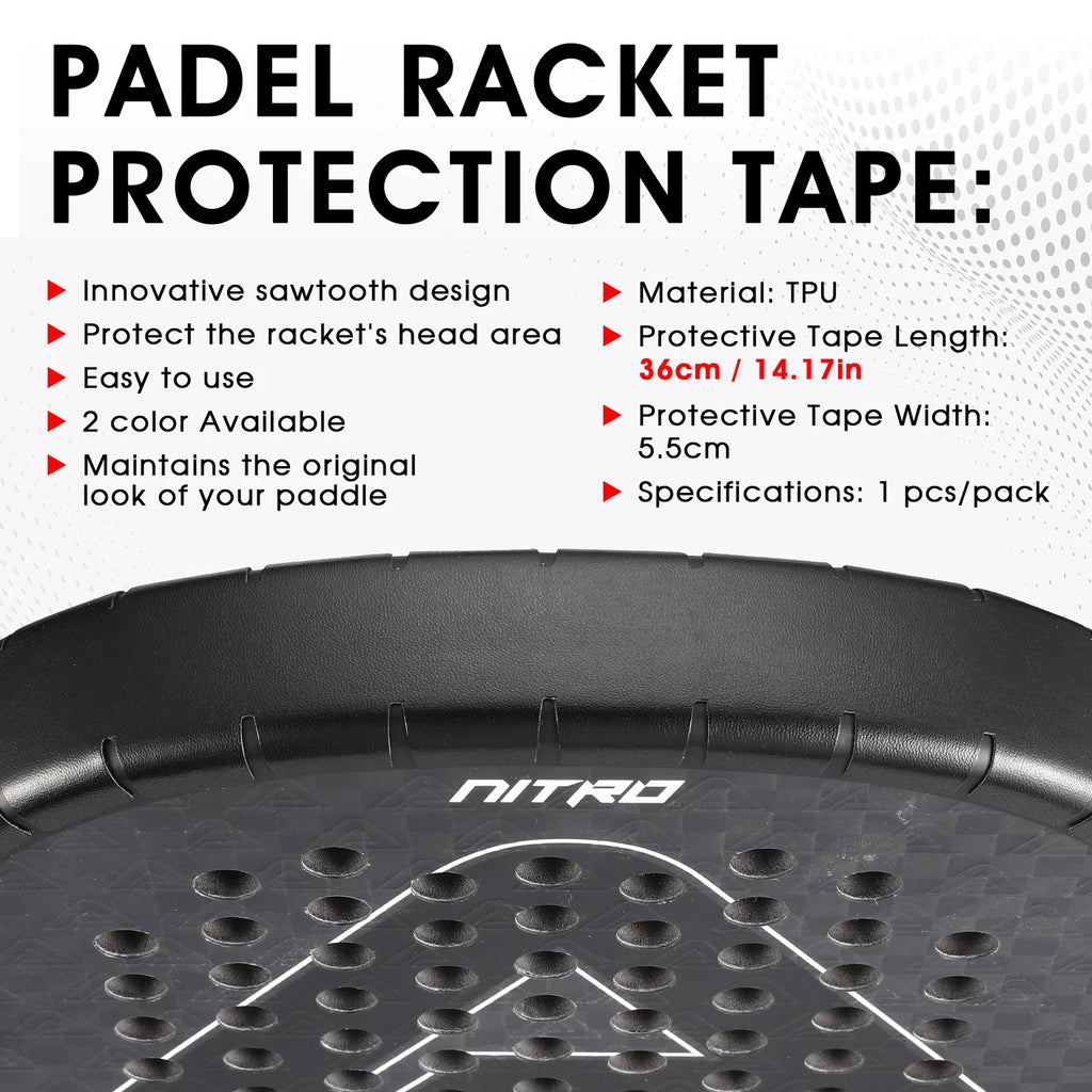 Padel Frame Protector, Padel Racket Protector (1/2/6 Pack) Padel Accessories, Racket Protector, Easy to Replace - Dimensions 360