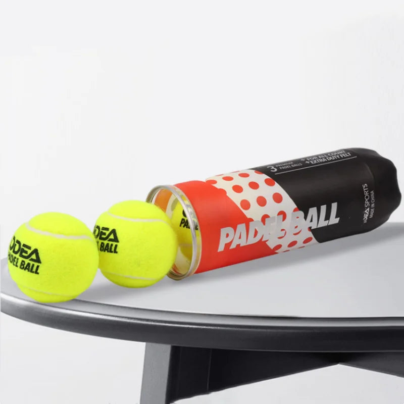 3-Pcs High Elasticity Padel Tennis Balls Durable & Wear-Resistant for Professional Training Thick Inner Bladder, Pressurized Can