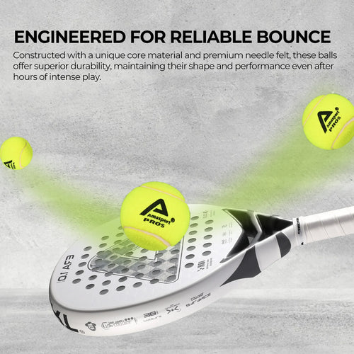 AMASPORT Padel Balls With Pressurized Can， 3 Premium Padel Balls Engineered To Maintain Consistent Speed & Height for Trainning
