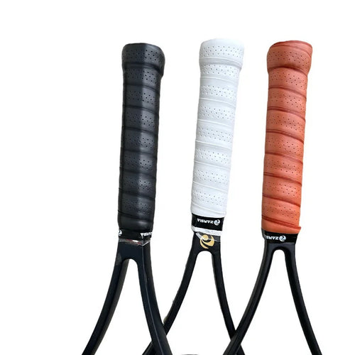 4 Pcs Brown Thick Tennis Grips Non-slip Perforated Badminton Grips Pickleball Racket Overgrip Bicycle Handle Wrap Grip Padel