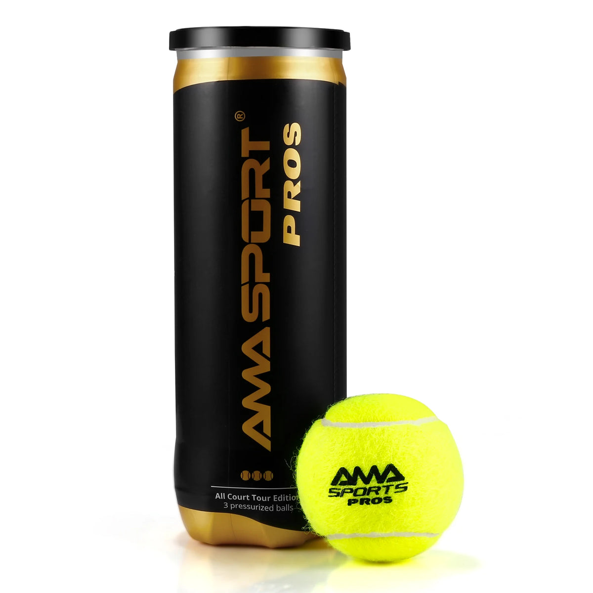 AMASPORT Padel Balls With Pressurized Can， 3 Premium Padel Balls Engineered To Maintain Consistent Speed & Height for Trainning