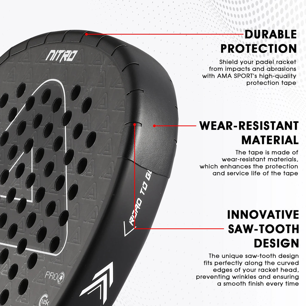 Padel Frame Protector, Padel Racket Protector (1/2/6 Pack) Padel Accessories, Racket Protector, Easy to Replace - Dimensions 360