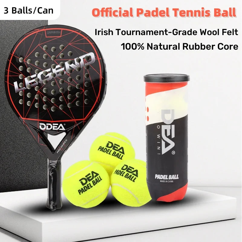 3-Pcs High Elasticity Padel Tennis Balls Durable & Wear-Resistant for Professional Training Thick Inner Bladder, Pressurized Can