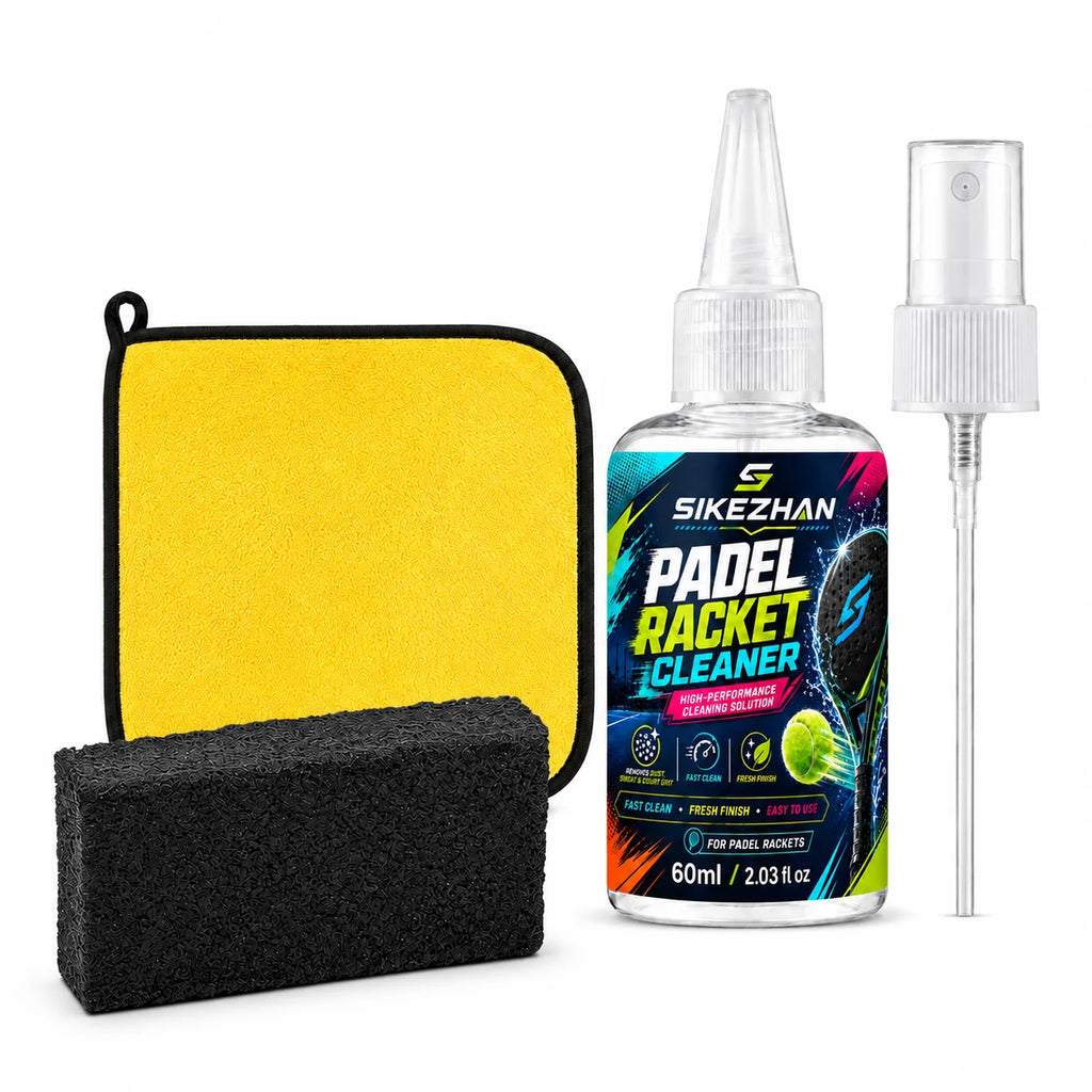 Padel Paddle Cleaner Set 130ml Spray with Sponge and Microfiber Cloth for Racket Care Dust Sweat Stain and Court Residue Removal