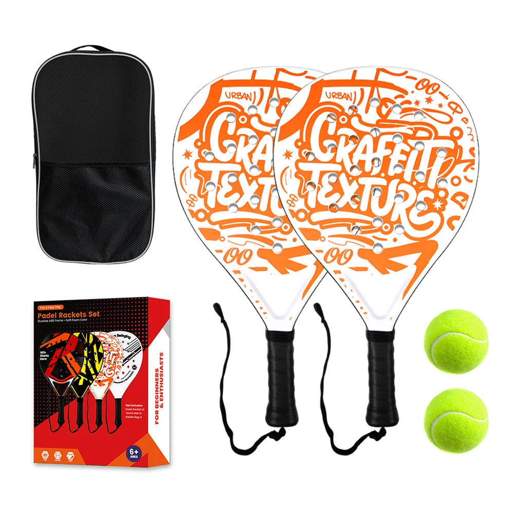Padel Racket with Carbon Fiber Surface & EVA Memory Foam Core – Lightweight, Well-Balanced Padel for Beginners and Intermediate