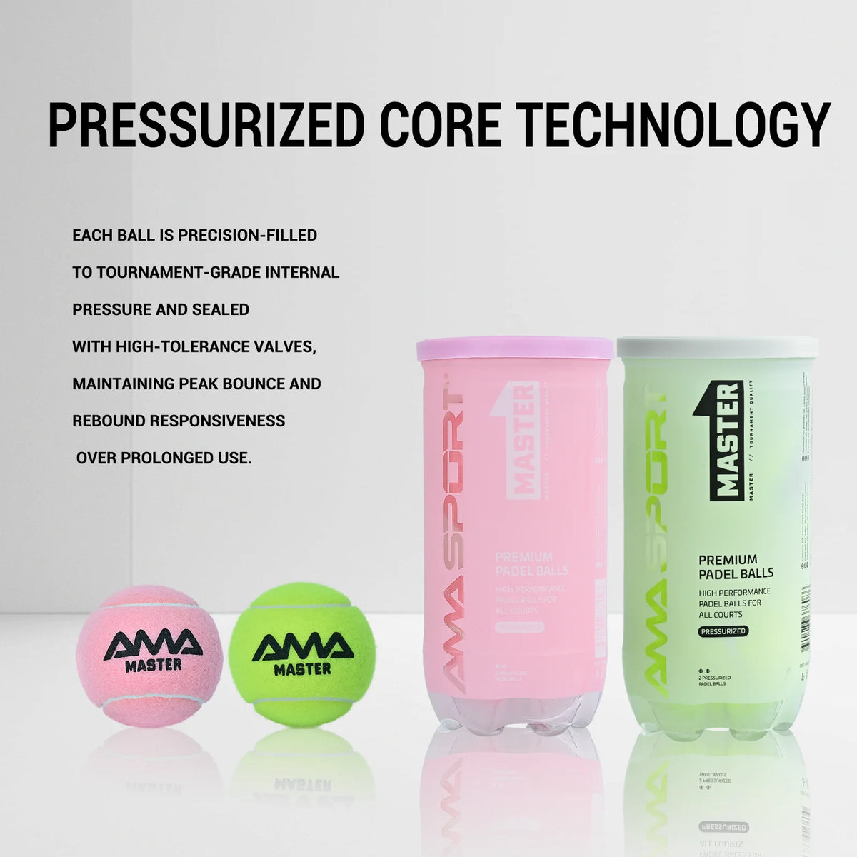 Professional Padel Training Balls, Pink Tennis Match Balls with High Elasticity, Durable & Resistant, 2 Pcs