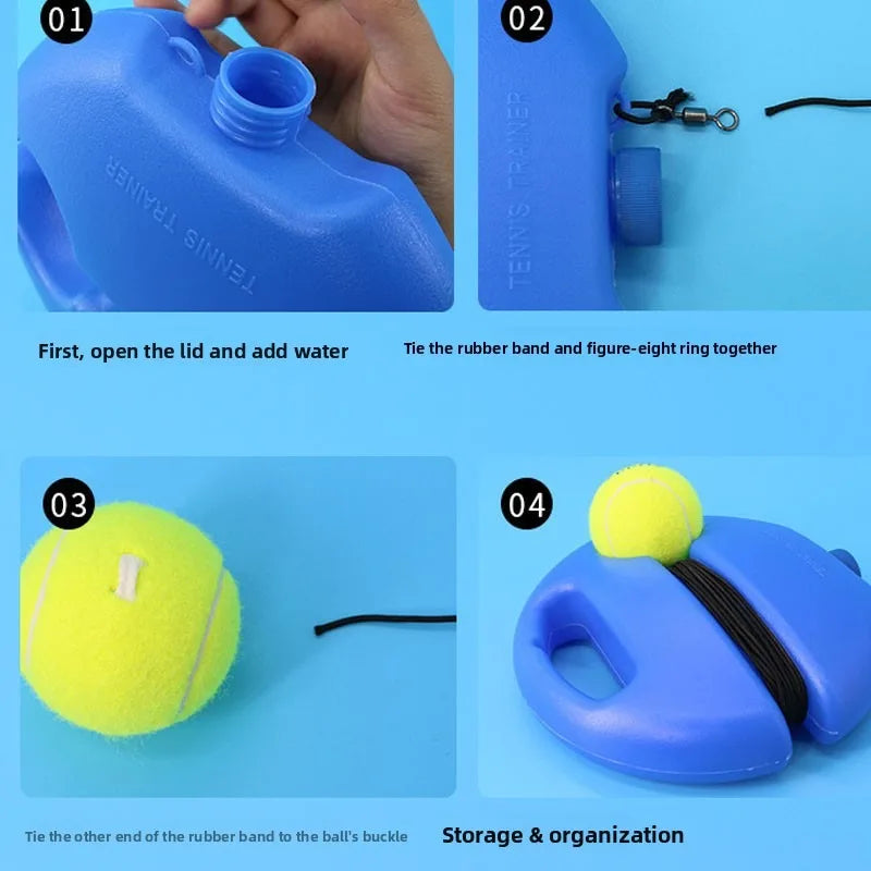 Heavy Duty Tennis Training Aids Base with Elastic Suitable for Indoor Outdoor Tennis Duty Rebound Training  Padel Accessories