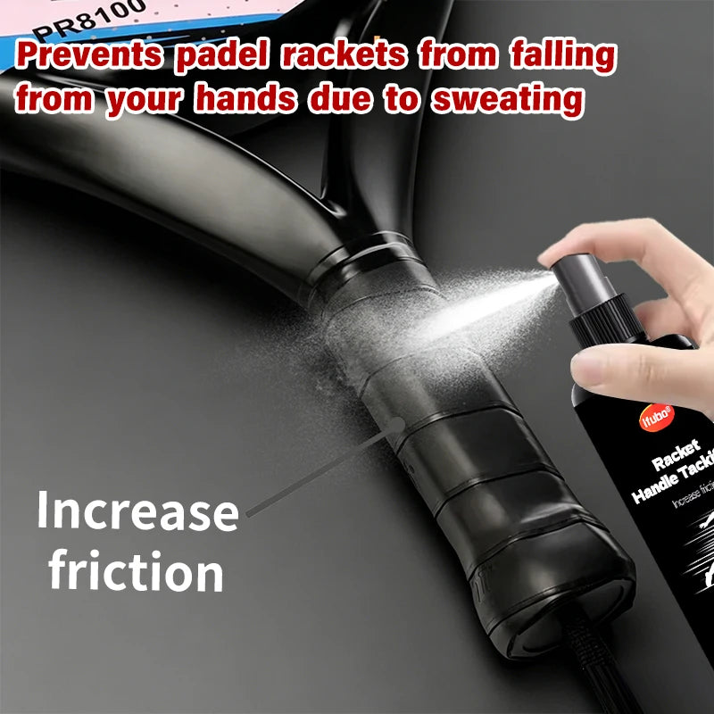 Padel Racket Grip Enhancer Spray, Anti-Slip Tackifier For Tennis Badminton Squash,Increase Friction Sweatproof Handle Grip Spray